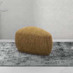 Divani Casa Kinsey - Modern Mustard Small River Rock Ottoman
