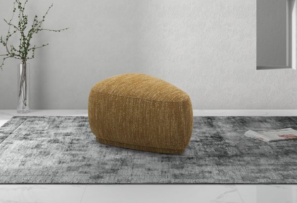 Divani Casa Kinsey - Modern Mustard Small River Rock Ottoman