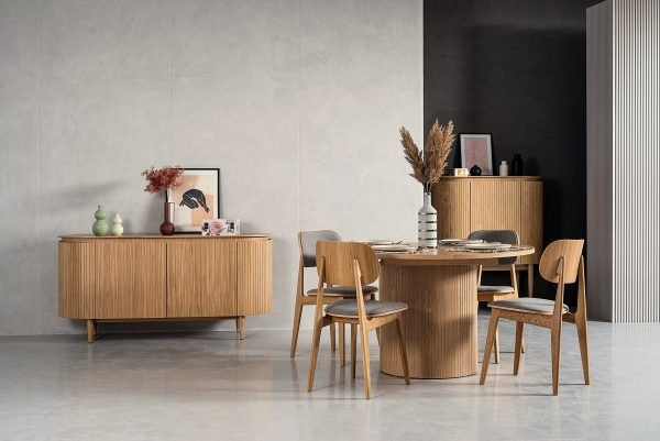 Modrest Miami - Modern Natural Oak Round Dining Table With Extension - Image 5
