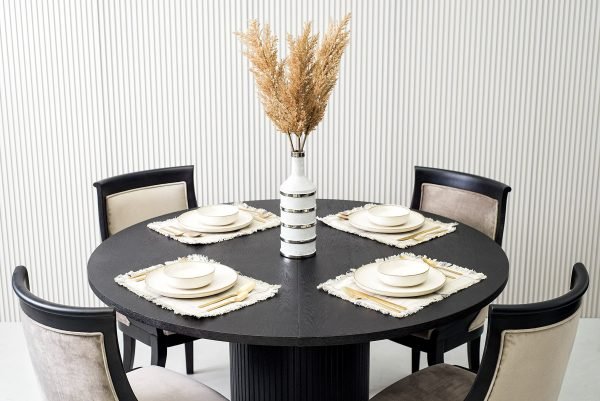 Modrest Miami - Modern Black Oak Round Dining Table With Extension - Image 5