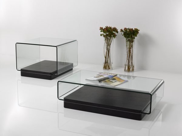 Vitro Modern Glass and Oak End Table