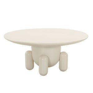 Modrest Gabby - Contemporary White Round Coffee Table