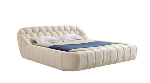 Divani Casa Yolonda - Modern Off-White Fabric Bed - Image 2