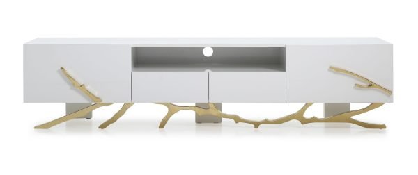 Modrest Legend Modern White & Gold 79" TV Stand - Image 4