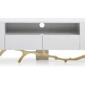 Modrest Legend - 87"-Wide Modern White Gold TV Stand
