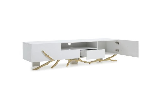 Modrest Legend Modern White & Gold 79" TV Stand - Image 3