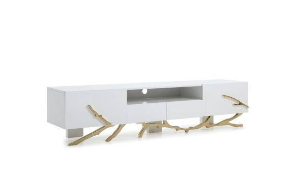 Modrest Legend Modern White & Gold 79" TV Stand - Image 2
