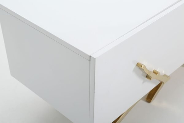 Modrest Legend - 87"-Wide Modern White Gold TV Stand - Image 3