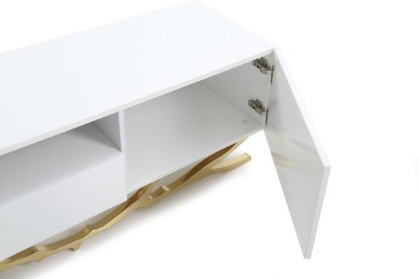 Modrest Legend - 87"-Wide Modern White Gold TV Stand - Image 5