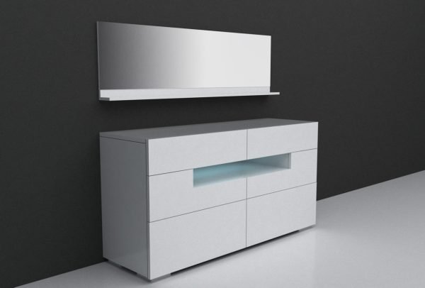 Modrest Ceres - Contemporary LED White Gloss Dresser