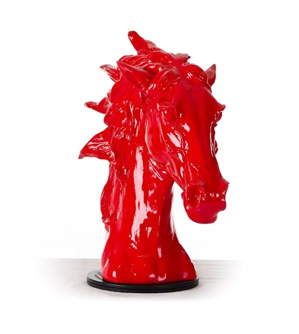 SZ0002 Modern Red Horse Head Sculpture - Image 5