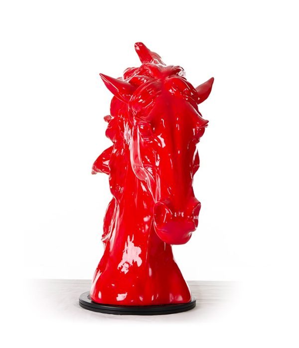 SZ0002 Modern Red Horse Head Sculpture - Image 4