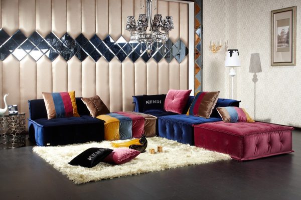Divani Casa Dubai - Contemporary Multicolored Fabric Modular Sectional Sofa - Image 2