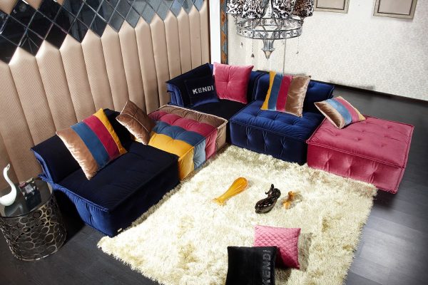 Divani Casa Dubai - Contemporary Multicolored Fabric Modular Sectional Sofa - Image 3