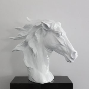 SZ0002 Modern White Horse Head Sculpture