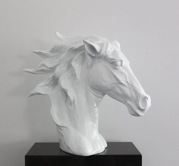 SZ0002 Modern White Horse Head Sculpture