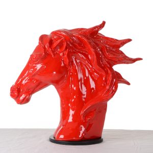 SZ0002 Modern Red Horse Head Sculpture