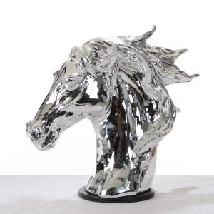 SZ0002 Modern Silver Horse Head Sculpture