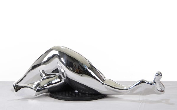 SZ0228 Modern Silver Napping Lady Sculpture - Image 3