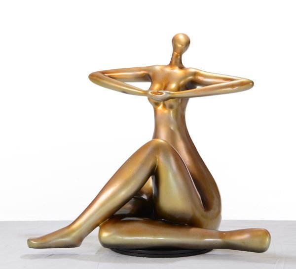 SZ0395 Modern Gold Lady Yoga Sculpture