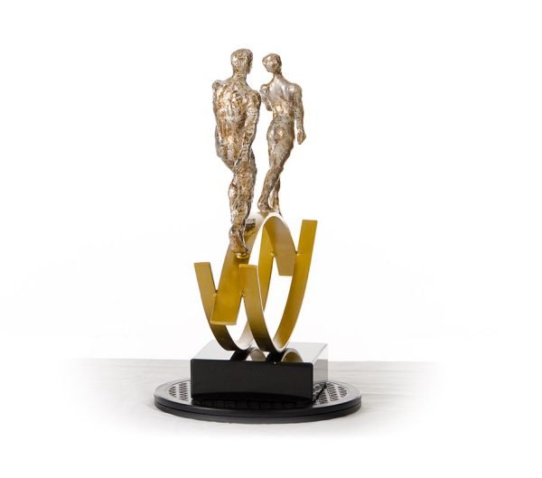 SZ0241 Modern Bronze Acrobats-Tightrope Sculpture - Image 4