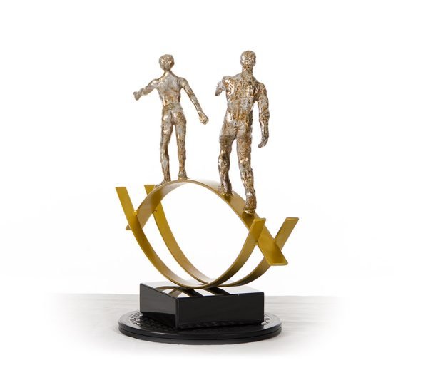SZ0241 Modern Bronze Acrobats-Tightrope Sculpture - Image 5