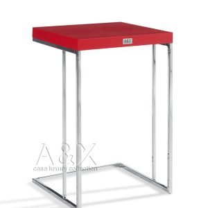 A&X Amelia - Modern Red Crocodile Lacquer End Table Set