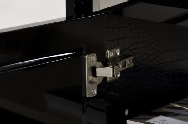 A&X Grand Modern Black Crocodile Lacquer TV Stand - Image 2