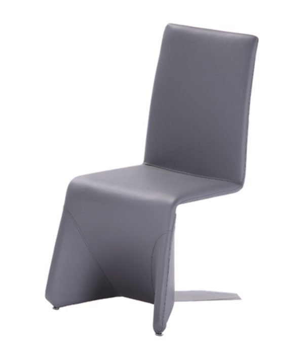 Nisse - Contemporary Grey Leatherette Dining Chair (Set of 2) - Image 2