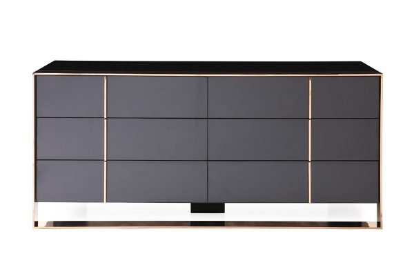 Nova Domus Cartier Modern Black & Rosegold Bedroom Set - Image 2
