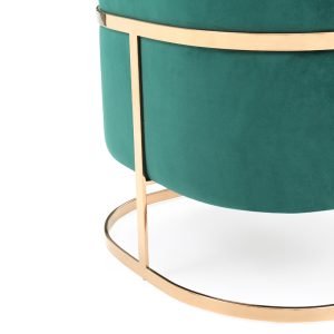 Modrest Trask Modern Green Velvet & Rosegold Accent Chair