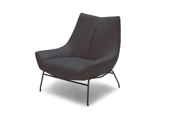 Divani Casa Colt Modern Grey Eco-Leather Accent Chair - Image 2