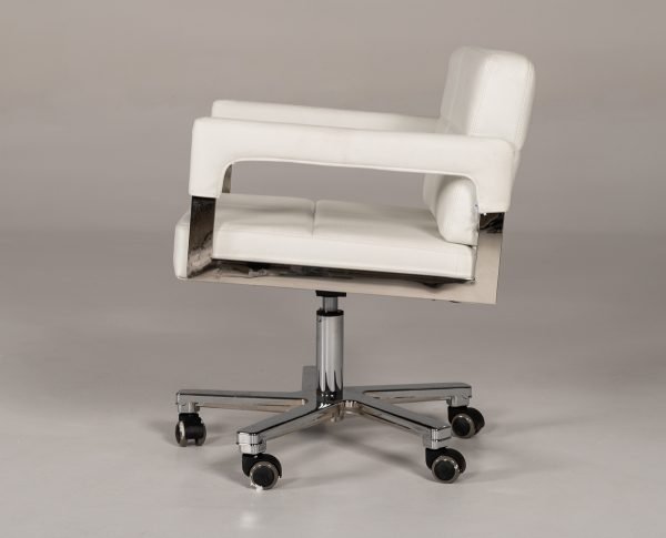 Modrest Craig Modern White Bonded Leather Office Chair - Image 5