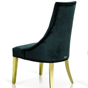 A&X Charlotte Black Velour With Gold Legs Dining Chair