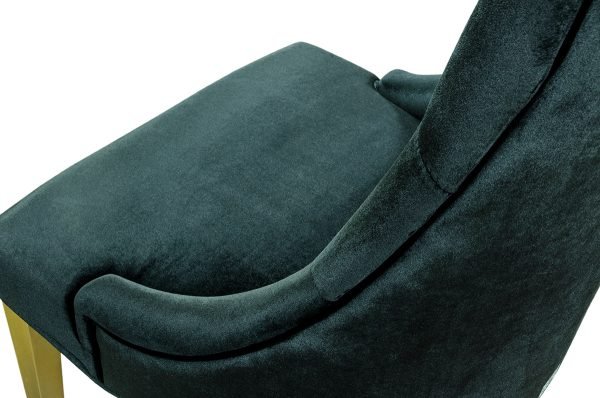 A&X Charlotte Black Velour With Gold Legs Dining Chair - Image 4