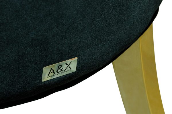 A&X Charlotte Black Velour With Gold Legs Dining Chair - Image 3
