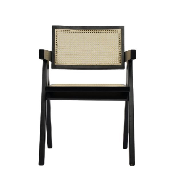 Modrest Aurora Modern Rattan and Wenge  Dining Arm Chair