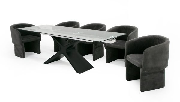 Modrest Adler - Modern Black Glass Extendable 63"/94.5" Dining Table - Image 2