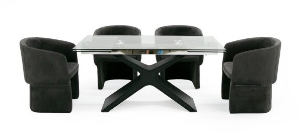 Modrest Adler - Modern Black Glass Extendable 63"/94.5" Dining Table - Image 4