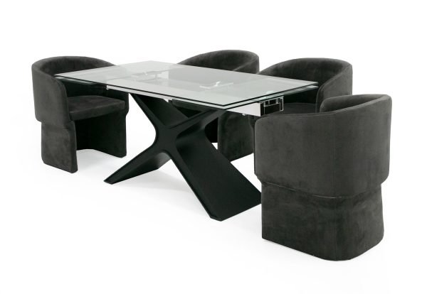 Modrest Adler - Modern Black Glass Extendable 63"/94.5" Dining Table - Image 5