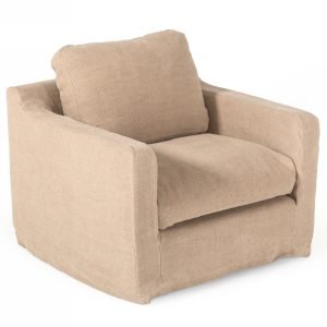 Divani Casa Admiral - Modern Classic Sand Fabric Armchair