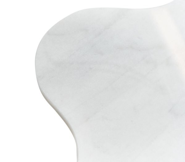 Modrest Aleidy - White Marble + Black Metal End Table - Image 4