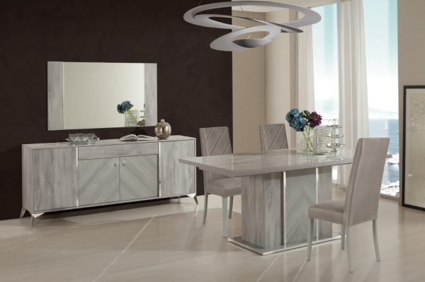 Nova Domus Alexa Italian Modern Grey Dining Table Set - Image 3