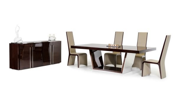 Modrest Alexander Modern Ebony High Gloss Dining Table - Image 2