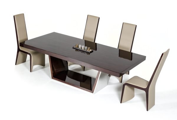 Modrest Alexander Modern Ebony High Gloss Dining Table - Image 5