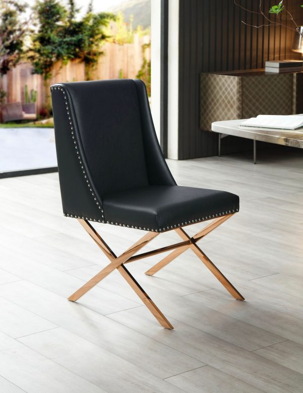 Modrest - Alexia Modern Black Leatherette & Rosegold Dining Chair - Image 4