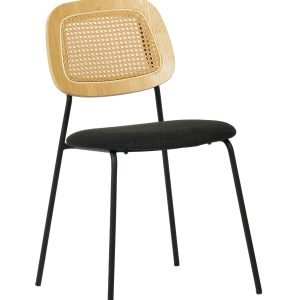 Modern Alizee - Modern Rattan and Black Dining Chair Set of 2