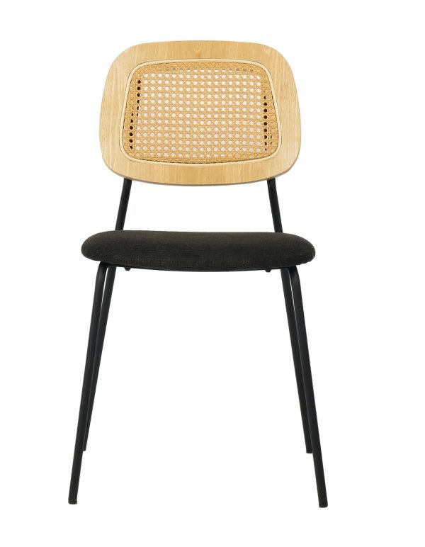 Modern Alizee - Modern Rattan and Black Dining Chair Set of 2 - Image 2