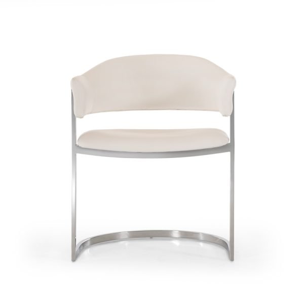 Modrest Allie Contemporary White Leatherette Dining Chair - Image 3