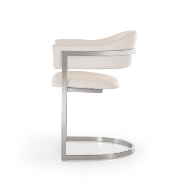 Modrest Allie Contemporary White Leatherette Dining Chair - Image 5